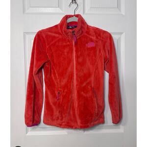 The North Face Girls Osito Soft Fleece Full Zip Jacket Size Medium 10-12 Red